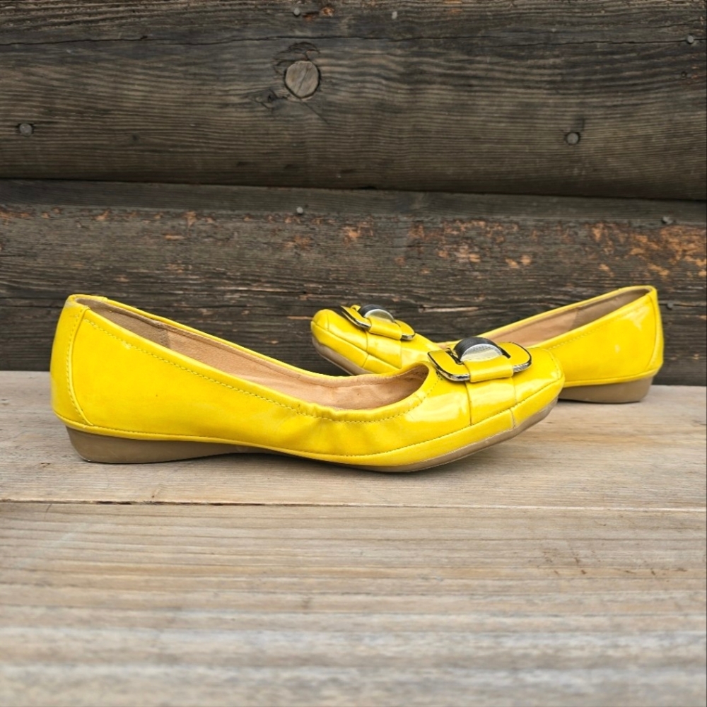 Naturalizer N5 Comfort Voylan Y2K Indie Sleaze Sqaure Toe Buckle Flats 7.5M - Picture 4 of 16